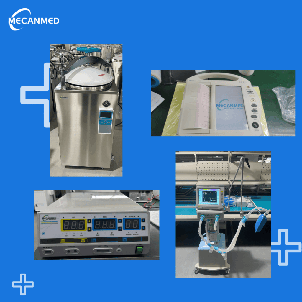 A one-stop medical solution package including a ventilator, ECG machine, autoclave, and ESU for a brand-new clinic in Zambia.
