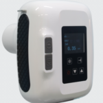 Handheld portable dental X-ray machine with digital screen display by manufacturer MeCan Medical.